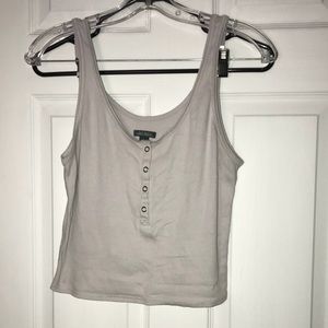 Light gray ribbed cropped tank